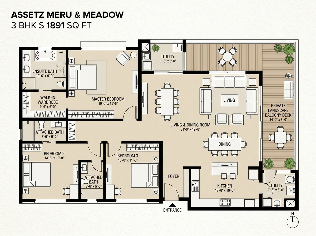 Assetz Meru and Meadow Rendering 4